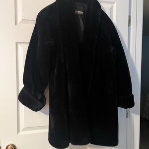 Black Faux Fur Coat for Women